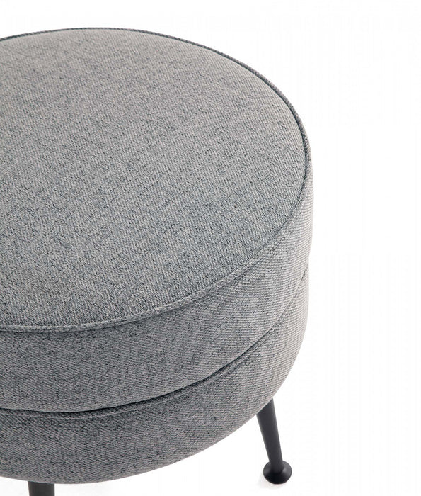 Lot de 2 poufs d’appoint rembourres style mid-century modern Bailey en gris