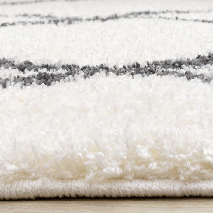 Tapis Fairmont treillis blanc gris, 7'10'' x 10'6''