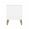 Avira Mid-Century Modern 20" Nightstand in White (2-Drawer) | Table de nuit Avira style milieu du siecle moderne 20" en blanc (2 tiroirs)