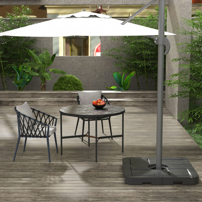 Outsunny 4 pieces poids de base de parasol, remplis d'eau ou de sable