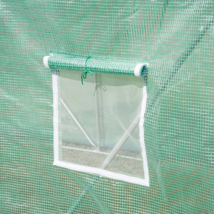 Outsunny Serre Tunnel De Plain-pied, Serre De 19 X 10 X 6,6 Pi, Vert