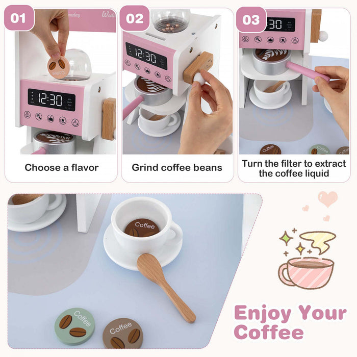 Honeyjoy Coin Cuisine Jeu Avec Machine A Cafe Four Micro-ondes Machine A Laver Rose