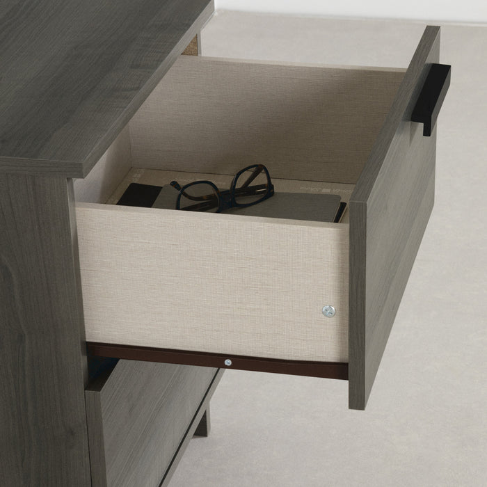 Table de nuit Cavalleri à 2 tiroirs - érable cendré