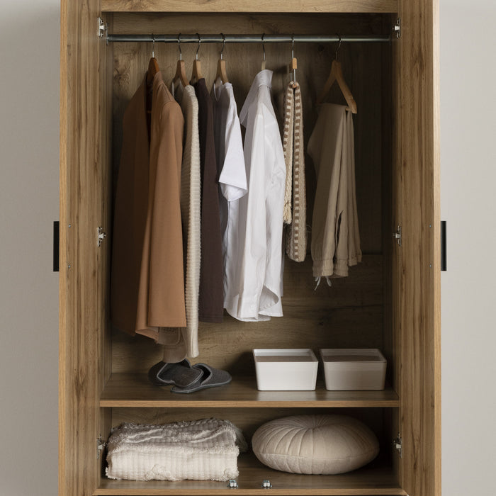 Musano Armoire Penderie Avec Portes Et Tiroir - Chene Nordique