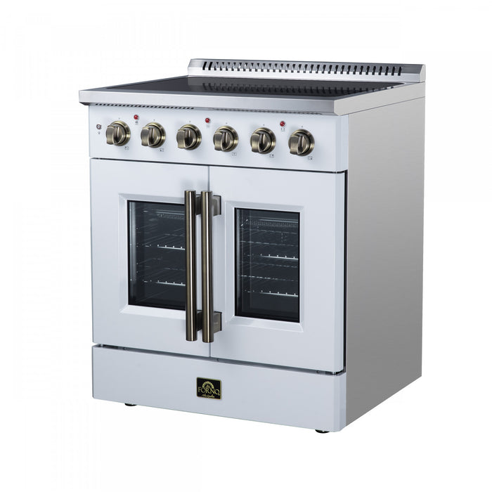 Cuisiniere electrique Galiano de 30 po avec portes francaises, 4 foyers, 4,32 pi³, blanc – FFSEL6917-30WHT