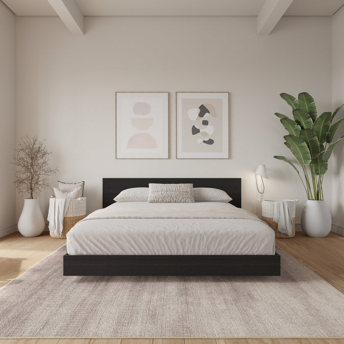 Lit plateforme bas Satori avec tete de lit Double