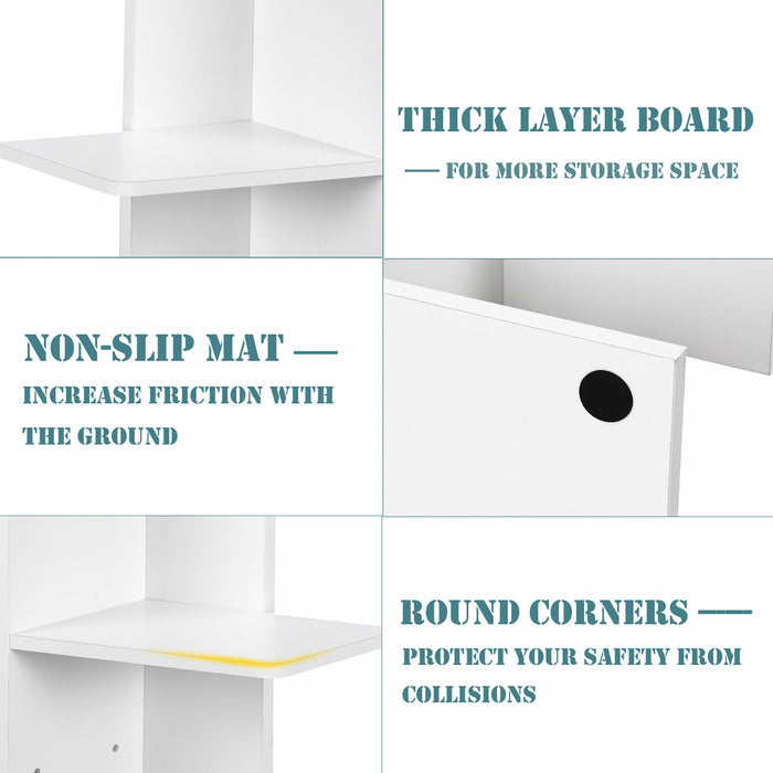 Costway Open Concept Bibliotheque Plante Affichage Etagere Rack Stockage Holder Bois Blanc