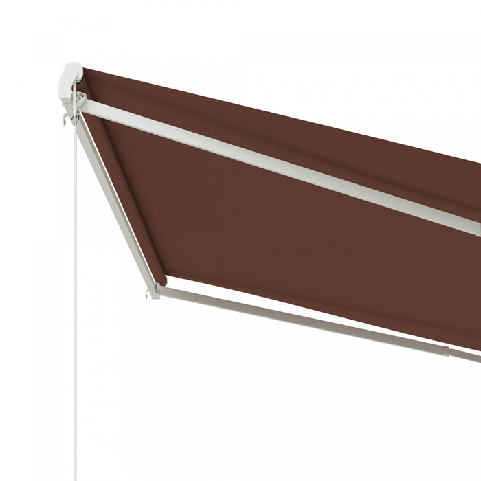 Outsunny Auvent Retractable Electrique 10' X 13' Avec Telecommande, Cafe