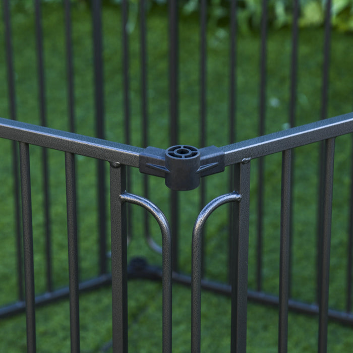 Pawhut Chenil De Parc Pour Animaux De Compagnie De 47 \"avec Porte Et Couvercle Amovible Cloture De Caisse De Chiot Autoportante A 10 Panneaux Pour Chiens De Petite Et Moyenne Taille Noir