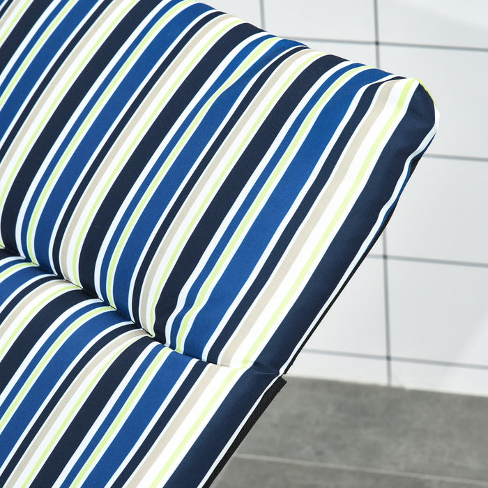 Outsunny Chaise Longue Pliante Avec Coussin Reglable En 6 Positions