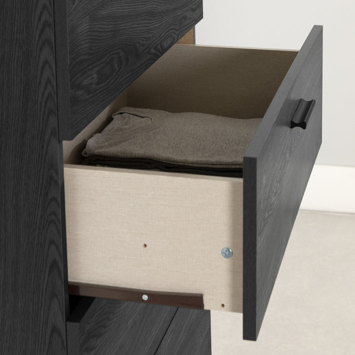  Commode verticale Musano à 5 tiroirs avec pattes en métal - chêne gris