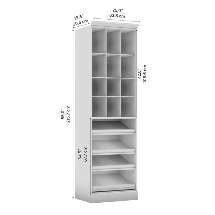 Organisateur de garde-robe pour chaussures Versatile de Bestar de 25 po (L) - blanc