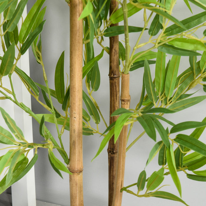Outsunny Bambou artificiel, fausse plante decorative de 1,2 m en pot