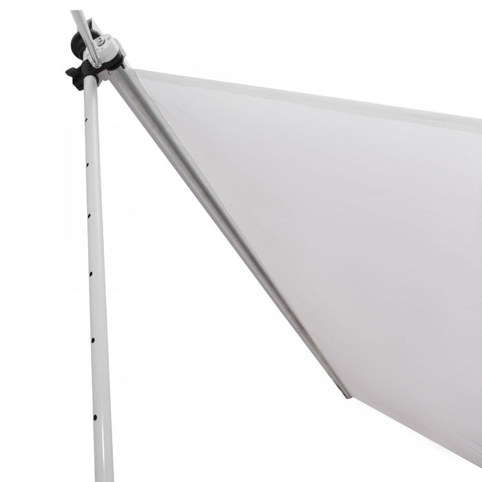 Outsunny Store Banne Manuel Retractable Inclinaison Et Hauteur Reglable Installation Rapide Metal Alu Polyester Anti-uv Blanc