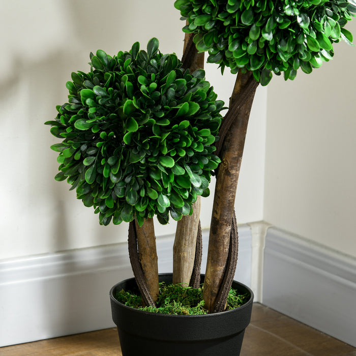 HOMCOM Arbre Artificiel de 3pi, Trois Boules de Buis