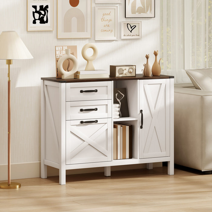 HOMCOM Classeur Lateral avec Tiroirs, Blanc
