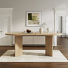 Ovalux 79 Inch Modern Oval Dining Table with Dual Pedestal Base and Wood Finish, Oak | Ovalux Table a Manger Ovale Moderne 79 po avec Base a Double Piedestal et Finition Bois, Chene