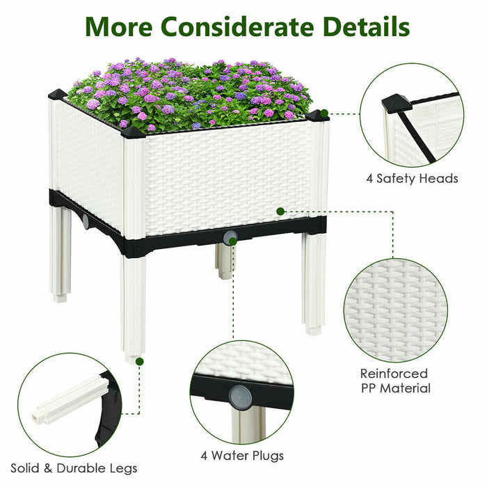 Lot De 4 Jardinieres Sur Pieds Costway