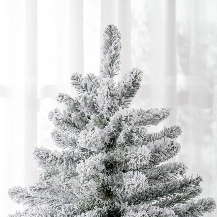 Homcom Arbre De Noel Artificiel Floque De 5 Pieds Avec Pied En Metal