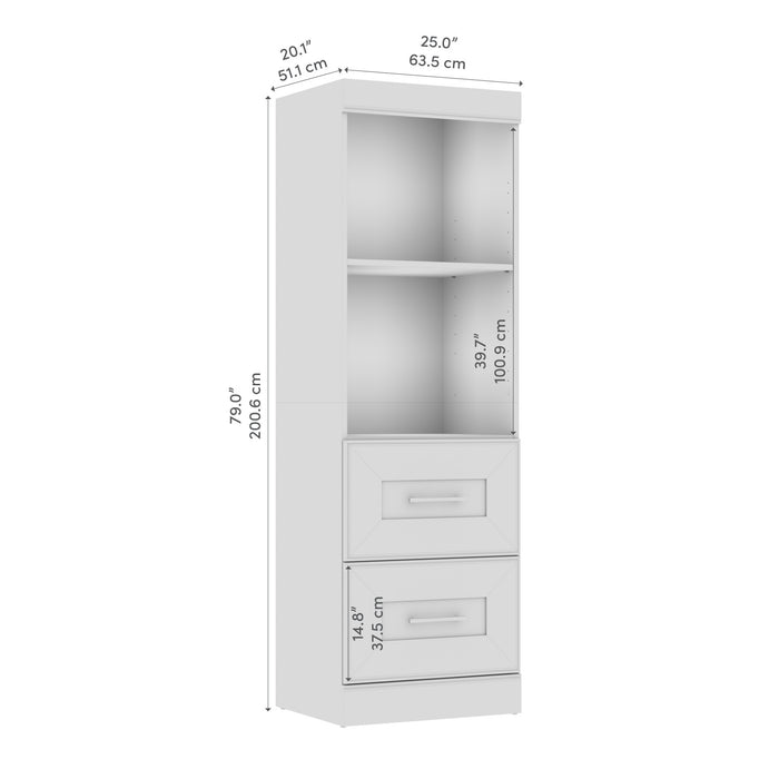 Organisateur de garde-robe Edge de Bestar de 25 po (L) avec tiroirs - blanc