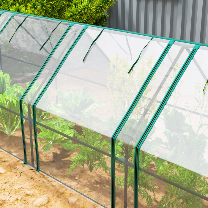 Outsunny Serre Portative 12' X 3' X 3', Serre Tunnel Transparente