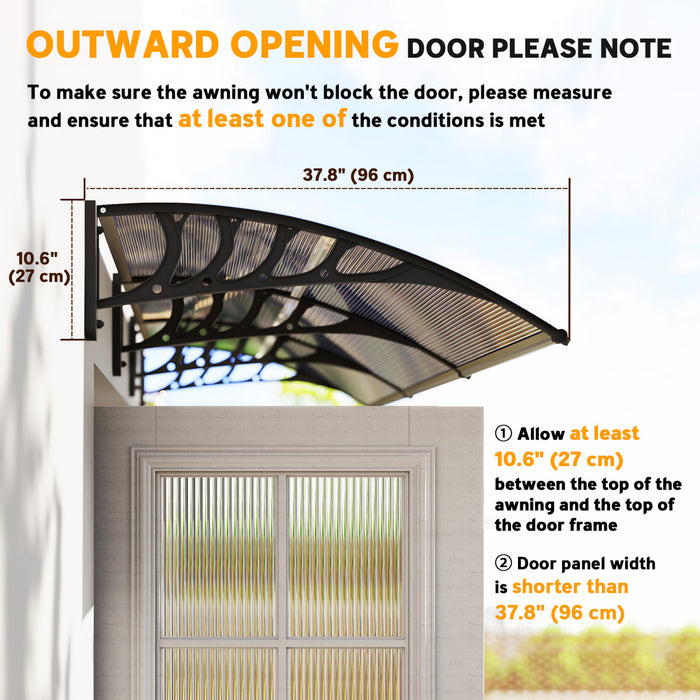 Outsunny Auvent de fenetre Auvent de porte Porte d'entree Patio exterieur