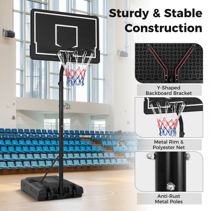 Costway 6.9-8.5 Ft Cercle De Basket-ball Exterieur Portable Avec Tableau Arriere Pc A L'epreuve