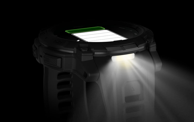 Garmin Instinct 3 AMOLED Edition Tactique – Montre GPS 50 mm Robuste, Multi-bande GNSS, Lampe Integree, Autonomie 24 Jours
