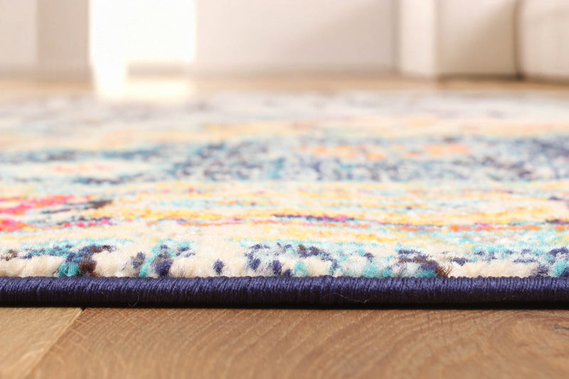 Tapis Traditionnel Lotus 8'0\" x 10'0\" en Bleu marin