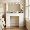 HOMCOM Vanity Desk with Charging Station, White
