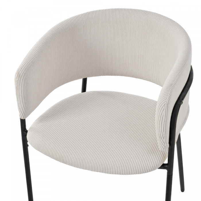 Ethan Ensemble de 6 chaises d’appoint modernes avec assise en velours cotele, pieds inclines et pieds reglables, beige