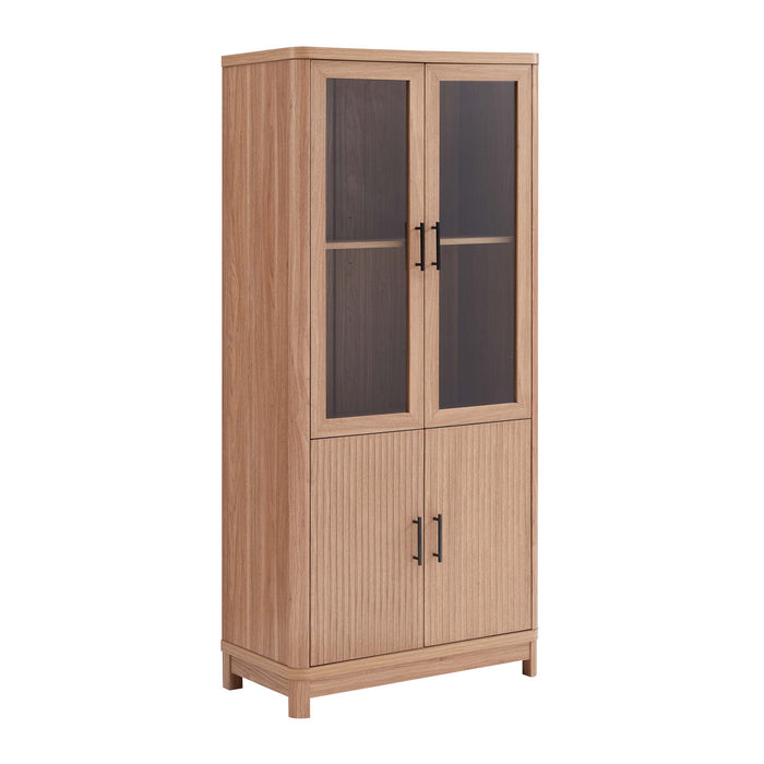 Armoire bibliotheque Jodie style mi-siecle moderne 31\" en erable (6 etageres)