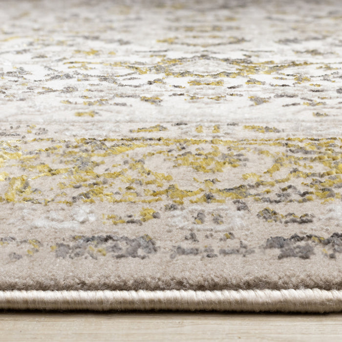 Tapis Zaris creme, jaune et noir elegant classique, 7'10\" x 10'6\"