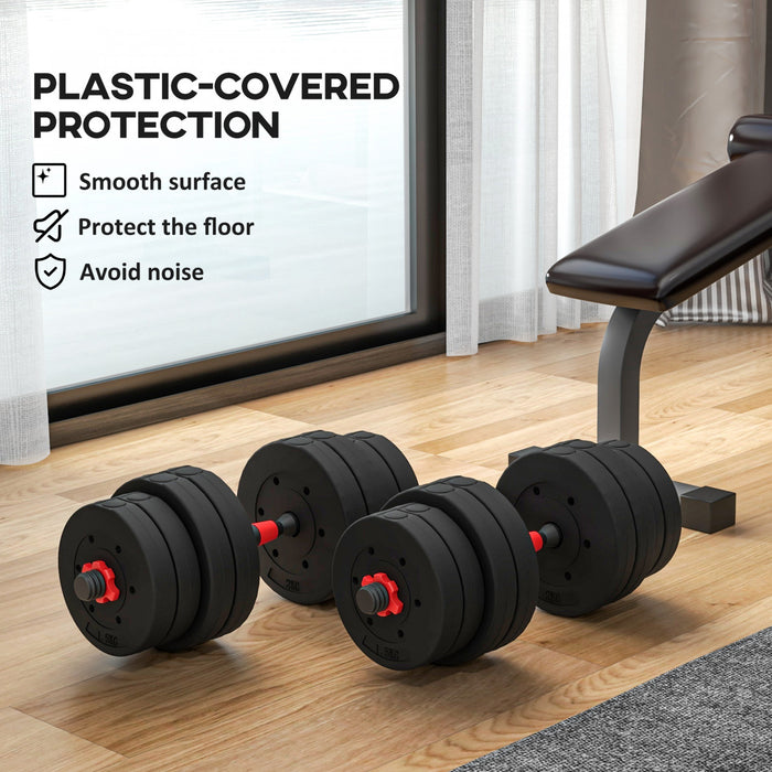 Soozier Ensemble d'halteres reglables de 66 lb pour le fitness