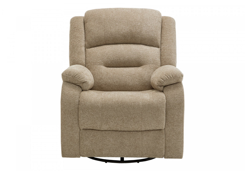 Grand Fauteuil Rembourre Inclinable, Port Usb Inclus, Tissu Beige, Transitionnel