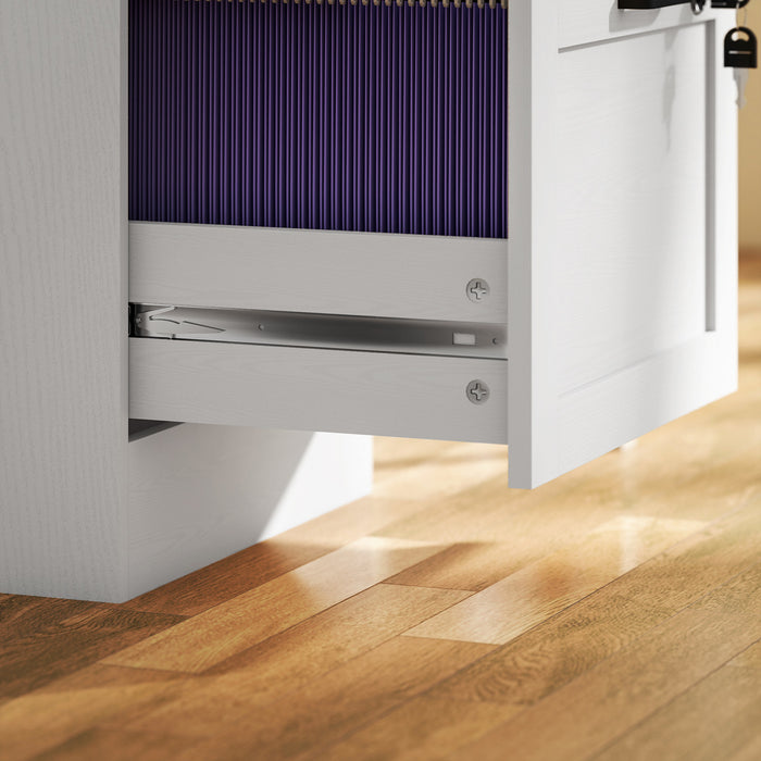 HOMCOM Classeur de bureau a 2 tiroirs, classeur vertical, blanc