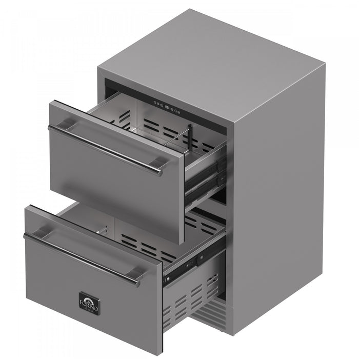 Refrigerateur a tiroirs Como de 24 po, acier inoxydable, pour interieur/exterieur, 4,87 pi³ – FDROD1611-24S