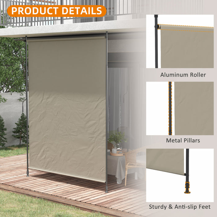 Outsunny Store Retractable 7' x 10', Ecran de Confidentialite, Beige