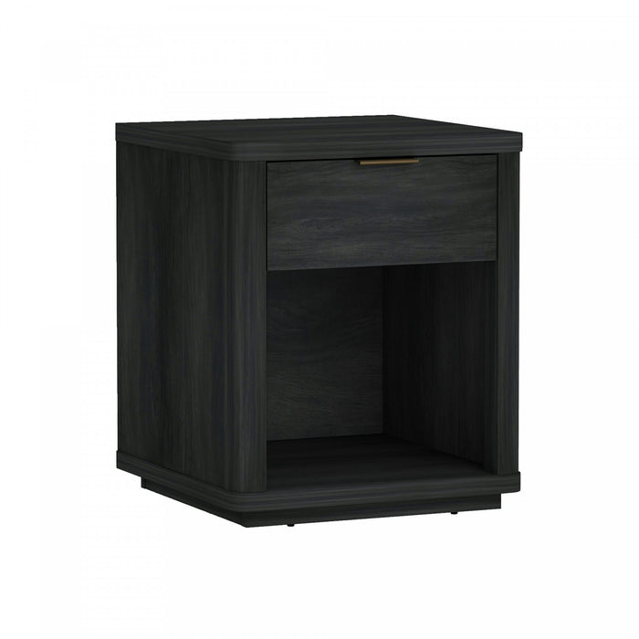 Table de nuit moderne Evelyn 20\" en gris charbon (1 tiroir) - Lot de 2