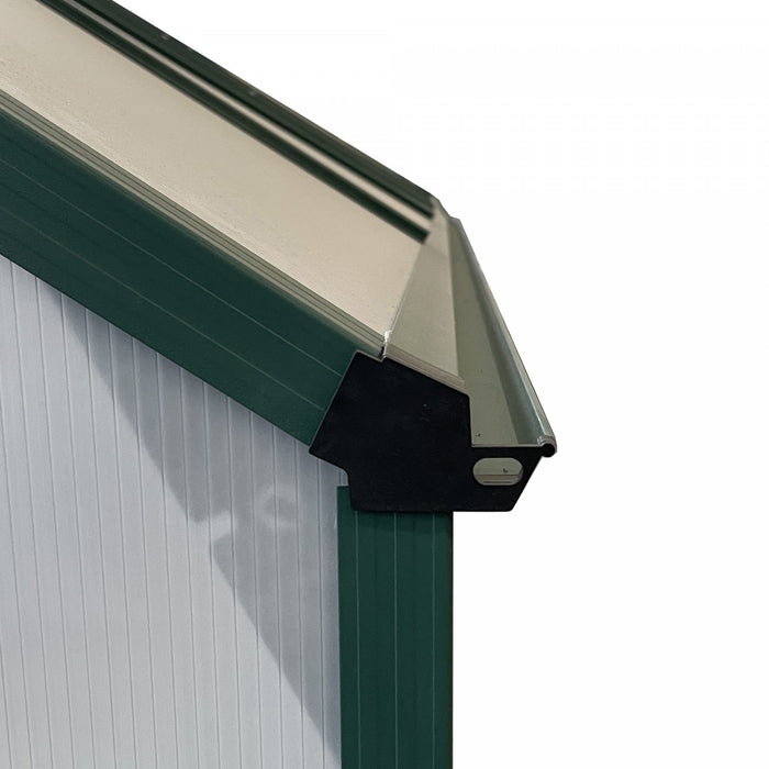 Outsunny Serre En Polycarbonate Avec Porte, Gouttiere, Aeration, Vert