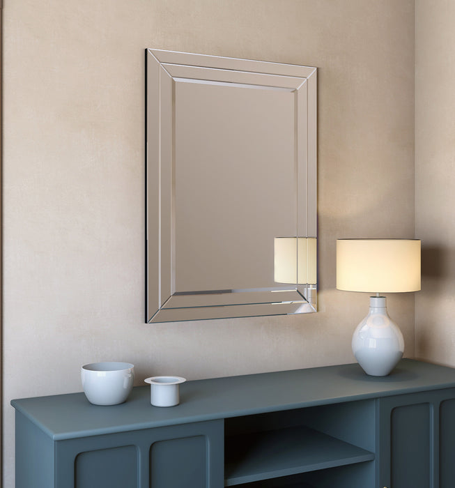 Clamp Miroir Rectangulaire Tout Verre à Double Biseau de 30 Pouces en Chrome