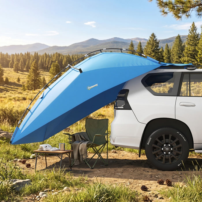 Tente de hayon Outsunny pour SUV, etanche, 350 x 245 cm, bleu clair