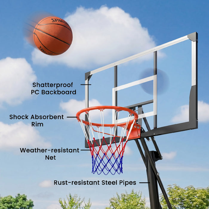 Soozier Panier de Basket Portable, Hauteur Reglable 2,45-3,05 m