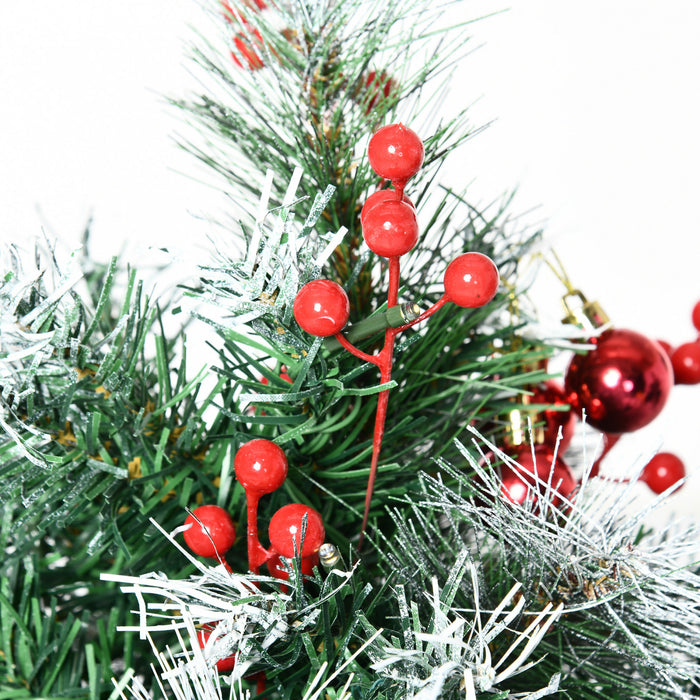 Homcom Paquet De 2 Sapins De Noel Artificiels Pre-illumines