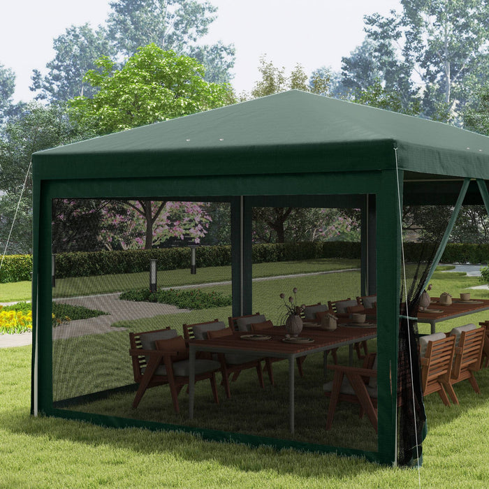 Outsunny 3 m x 6 m Tente de reception, auvent d'exterieur, pare-soleil de jardin, vert