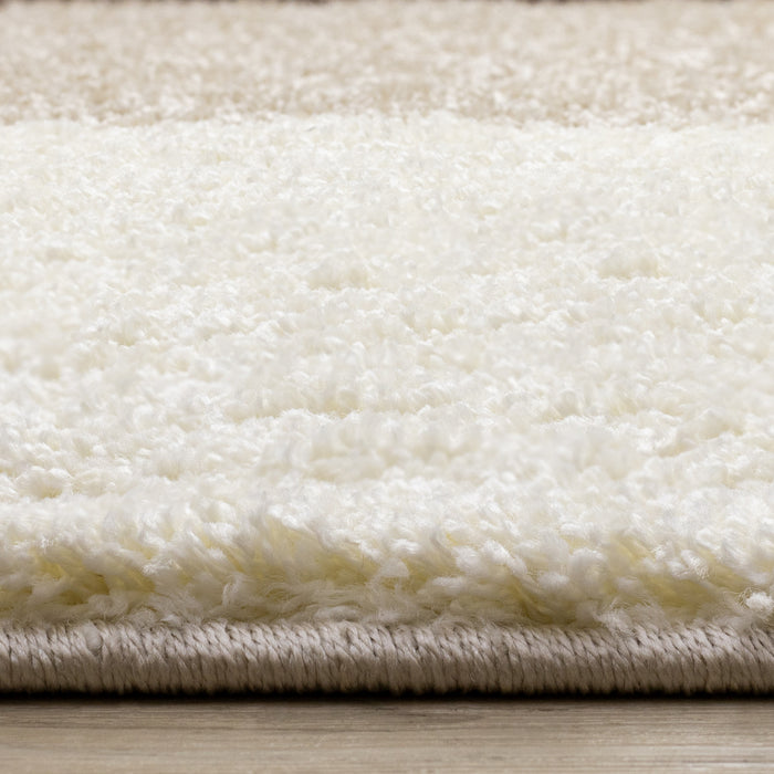 Tapis Fairmont a carreaux brun beige blanc, 7'10\" x 10'6\"