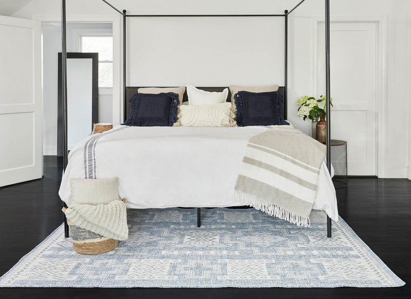 Tapis Transitionnel Nyra 6'6\" x 9'0\" en Bleu