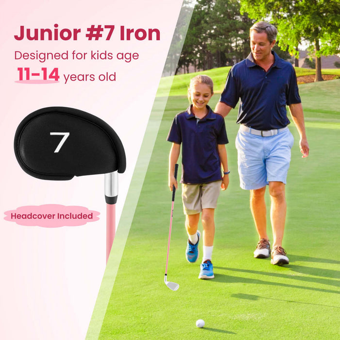 Ultimate Junior Golf Club Set Pour Enfants Comprend 165cc #3 Fairway Wood Et #7 Iron Rose