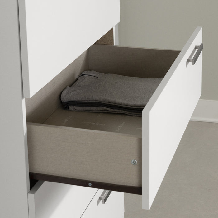 Commode verticale de rangement Cavalleri à 5 tiroirs - blanc pur