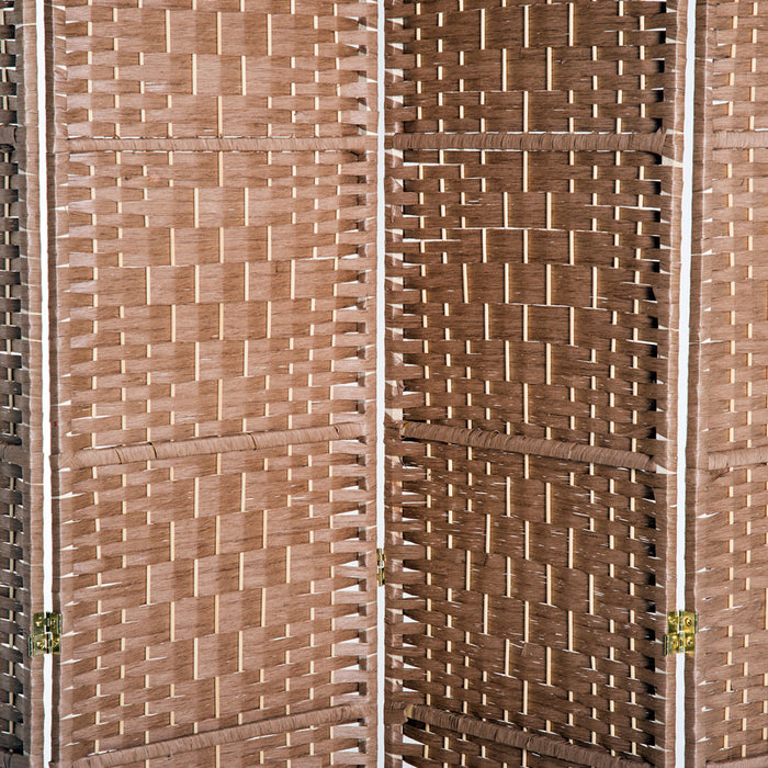 Homcom Separateur De Piece En Osier Tisse A 4 Panneaux 6ft